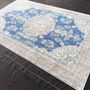 Autres tapis - Blue Oushak Carpet Rug - AKM WOVEN KILIM
