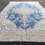 Autres tapis - Blue Oushak Carpet Rug - AKM WOVEN KILIM