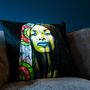 Fabric cushions - Pillow DZIVAGURU BLACK by Human Indigo - ARTPILO