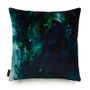 Fabric cushions - Beyond Nebulous Velvet Cushion Green & Blue by 17 Patterns - 17 PATTERNS