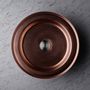 Spas - NARCIS round shiny copper/ stainless steel plug guilloche - BASSINES