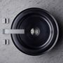 Spas - NARCIS round shiny black, stainless steel plug guilloche - BASSINES