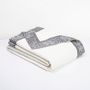 Bed linens - Luxury Wool Blanket - 100% Merino Wool - White/Black - Emilie - JG SWITZER