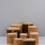 Objets de décoration - Boîte en écorce de bouleau avec motif, ronde, moyenne - FUGA