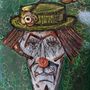 Paintings - Metal Painting Tribute to Bernard Buffet - Green Clown - PHILIPPE BUIL SCULPTEUR