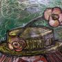 Paintings - Metal Painting Tribute to Bernard Buffet - Green Clown - PHILIPPE BUIL SCULPTEUR