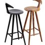 Chairs - Udita: A wooden bar stool - ALANKARAM
