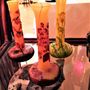 Lampes de table - Lampes en verre gravé, style Gallé, Art Nouveau, verre gravé multicouches - TIEF