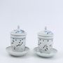 Tea and coffee accessories - Blue and White Ware with Openwork Tea Cup Set for Duo - SEOUL COLLECT