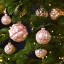 Christmas garlands and baubles - Christmasball with glitter, pink/silver color, 4 assorted,  8 cm Ø - WURM G. GMBH + CO. KG