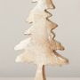 Christmas garlands and baubles - CARVED WOODEN DECO TREE - MIRZA EXPORT