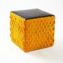 Tabourets - Tabouret orange Cube jaune - EVA.CAMPRIANI