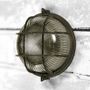 Outdoor wall lamps - Round bulkhead light no 14 with brass mesh - ANDROMEDA LIGHTING