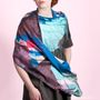Scarves - Silk twill scarves, “Volcans” collection gold sky - artist's scarf - CÉLINE DOMINIAK