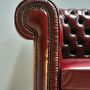 Sofas - Chesterfield Diamond Buttoned-Back Arm Chair Burgundy - THOMAS & GEORGE ARTISAN FURNITURE