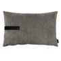 Fabric cushions - Corduroy Cushion w. black leather strap, lightgrey - LOUISE SMÆRUP DESIGN APS