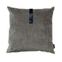 Fabric cushions - Corduroy Cushion w. black leather strap, lightgrey - LOUISE SMÆRUP DESIGN APS
