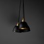 Hanging lights - NL:R Miniature Bell. Brushed Brass & Matte Black - Triple drop - NOOK LONDON