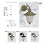 Outdoor wall lamps - Brass Dolphin arm wall light applique with frosted glass 307 - ANDROMEDA LIGHTING