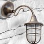 Wall lamps - Wall Light with brass rosette and brass arm and bulkhead light 96 - ANDROMEDA LIGHTING
