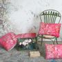 Fabric cushions - Rose Fraise Grand coussin velours - ILLUSTRE PARIS