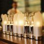 Decorative objects - LAMPE CHIC Inox brillant avec globe Transparent biseauté - BOUGIENEO