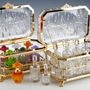 Crystal ware - LUXURY FRANGRANCE BOX BARCELONE + 8 PERFUME BOTTLES (4*35 ML + 4*100 ML) - CRISTAL DE PARIS