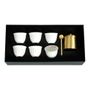 Mugs - Set of 6 Chaffe with Brass Tray - ZARINA