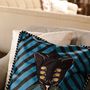 Fabric cushions - BLUE CAT CUSHION - RUG'SOCIETY
