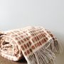 Throw blankets - LINES – MERINO WOOL BLANKET – BROWN - FABGOOSE