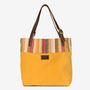 Bags and totes - Canvas shopper with hand woven fabric of the Pwo Karen tribe - DRAGOLINA