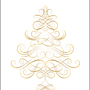Papeterie bureau - Calligraphy Christmas Tree (hand bronzed) - LADYLETTERPRESS
