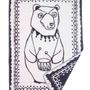Throw blankets - BABY BLANKET CIRCUS BEAR DARK GREY – ORGANIC COTTON - FABGOOSE