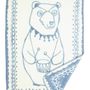 Throw blankets - BABY BLANKET CIRCUS BEAR BLUE – ORGANIC COTTON - FABGOOSE