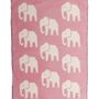 Throw blankets - Super soft blanket for baby and kids with Elephants - pink - FABGOOSE