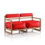 Canapés pour collectivités - YOKO canapé cadre bois rouge opaque - MOJOW