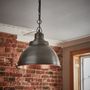 Hanging lights - Brooklyn Dome Pendant - 13 Inch - Pewter & Copper - INDUSTVILLE