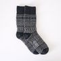 Socks - WOOL JACQUARD SOCKS - NISHIGUCHI KUTSUSHITA
