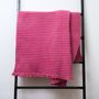 Throw blankets - THE WAFFLE | Merino | pink - PERELIC WOOLEN GOODS