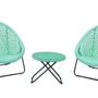 Lawn chairs - Faux Rattan  Folding Lounger Set Cool Mint - TOBS
