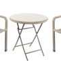 Lawn chairs - Faux Rattan Grey table & Aluminium Chair Set  - TOBS