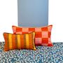 Fabric cushions - Blue and orange cushions woven in Ivory Coast - COUSSIN D'AFRIQUE