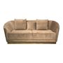 Sofas - MITZI 3 seat taupe velvet sofa. - ASIATIDES