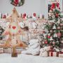 Décorations pour tables de Noël - Sapin de noël lumineux toile de jute avec sujets - MX HOME