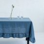 Kitchen linens - Ruffled linen tablecloth in various colors - MAGICLINEN