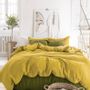 Linge de lit - Drap plat en lin vert olive - MAGICLINEN