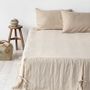 Bed linens - Linen bed skirt with corner ties in various colors - MAGICLINEN