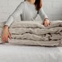 Bed linens - Linen duvet cover with pom pom trim in Natural linen - MAGICLINEN