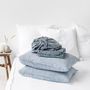 Bed linens - Linen sheet set in Blue Melange - MAGICLINEN
