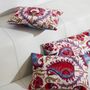 Comforters and pillows - Hagia Sophia Two Tulip Suzani Cushion Double Sided With Ikat - HERITAGE GENEVE